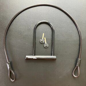 Master Lock U-Lock for Bikes with 2 Keys, Cable